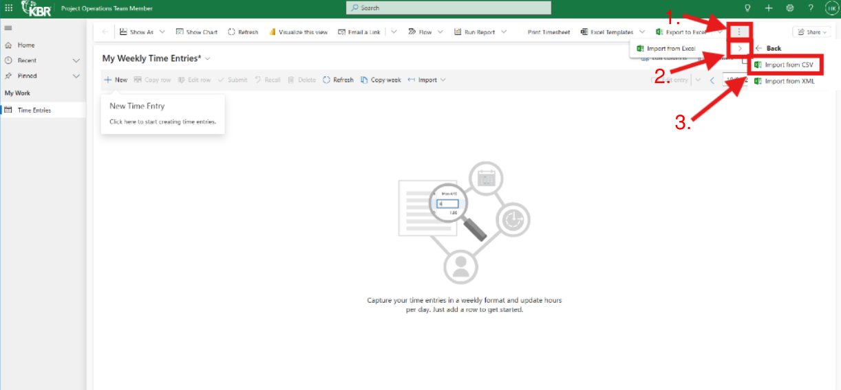 Import from CSV option in Microsoft Dynamics